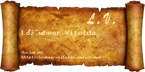 Löwbeer Vitolda névjegykártya